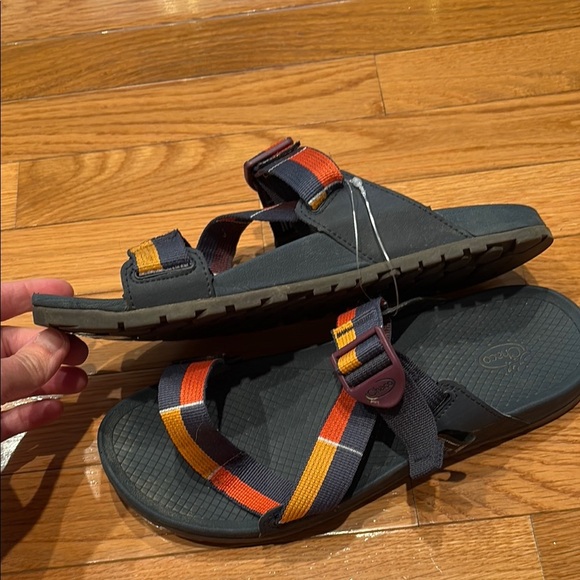 Chaco Women's Sandals - Black with Red and Orange Straps - Picture 6 of 7
